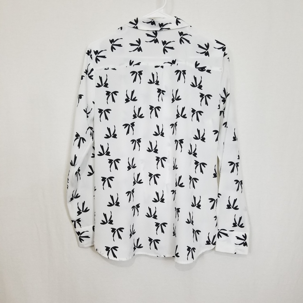 Ann Taylor Black and White Button Down Shirt - Picture 4 of 6